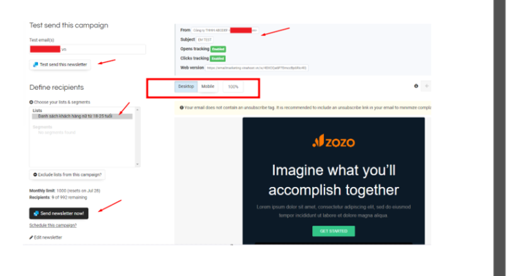 phần mềm tự động gửi email marketing vinahost