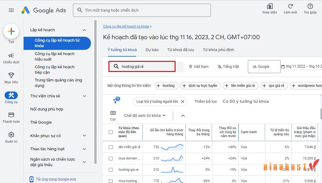 công cụ nghiên cứu từ khóa