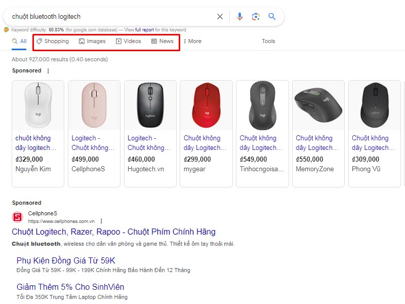 tìm kiếm trên Google