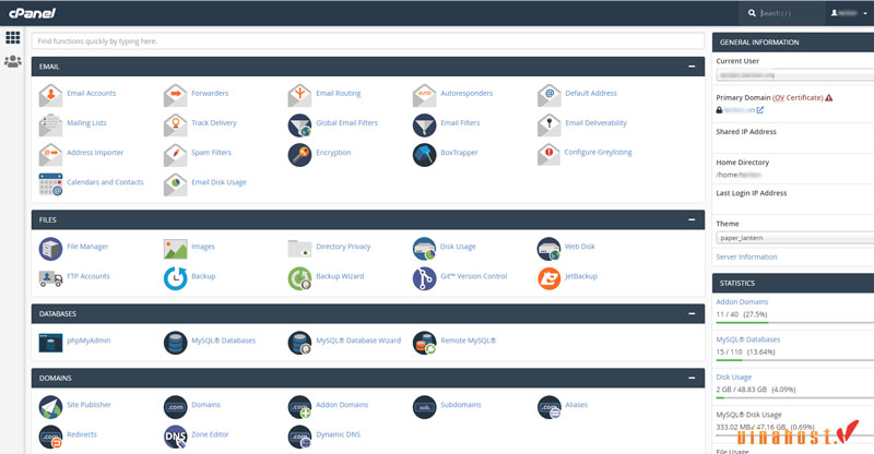 giao dien cpanel