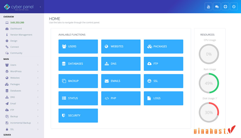 giao dien CyberPanel