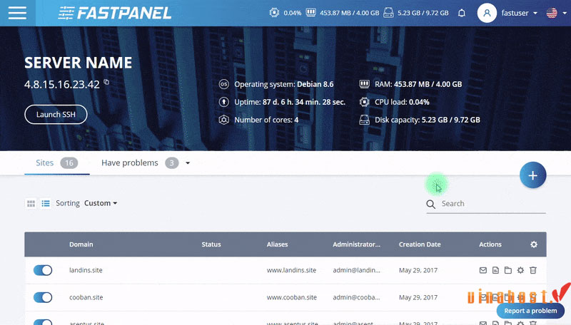 giao dien FastPanel