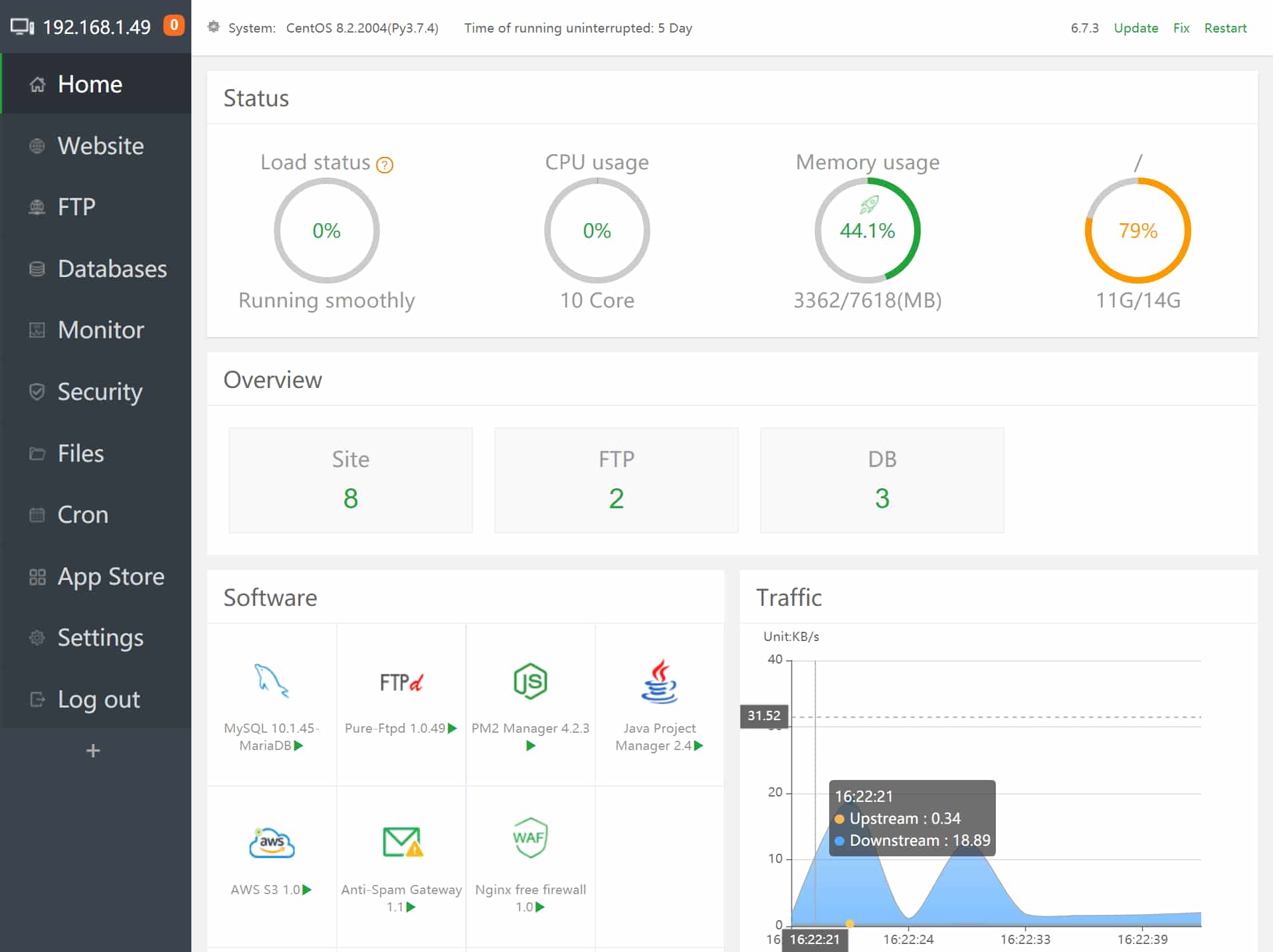 Hosting control panel aaPanel phù hợp để cài đặt cho những VPS có cấu hình thấp