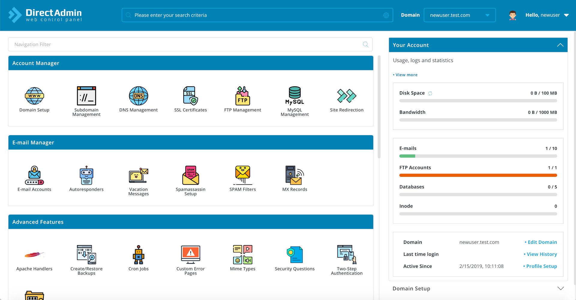 DirectAdmin là control panel hoạt động trên nền tảng Linux