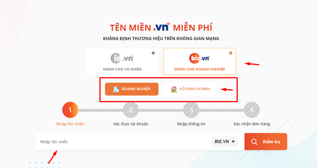 huong dan dang ky ten mien .biz.vn mien phi