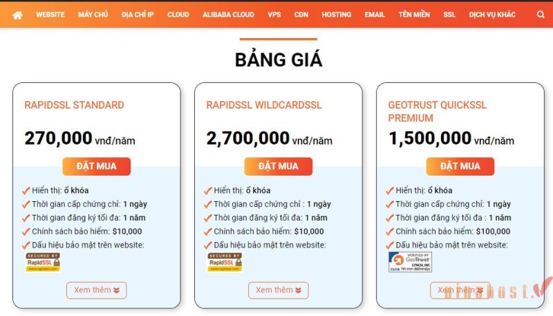 Tham khảo ngay bảng giá SSL và trang bị HTTPS để bảo vệ website ngay hôm nay