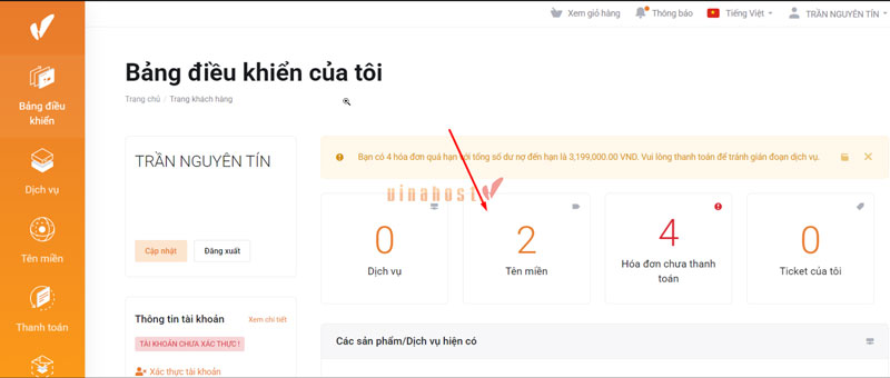 hướng dẫn trỏ tên miền về hosting