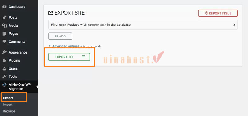 cach lay source code website 6 1 - #1 Hosting Giá Rẻ, VPS Giá Rẻ, Máy Chủ Vật Lý, Email, Cloud Server Sử dụng plugin All In One WP Migration để lấy source code