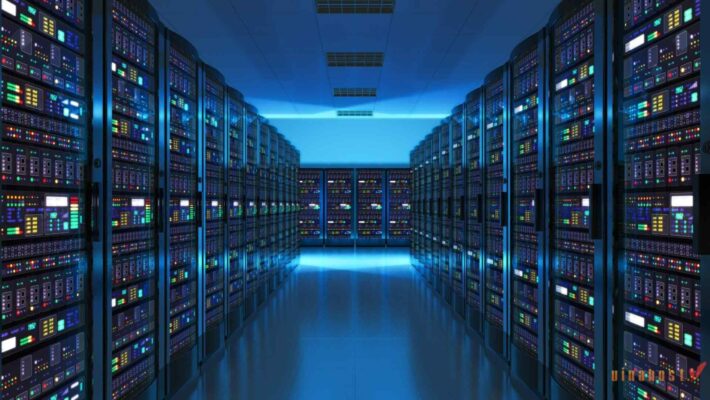 bên trong không gian trung tâm dữ liệu Datacenter