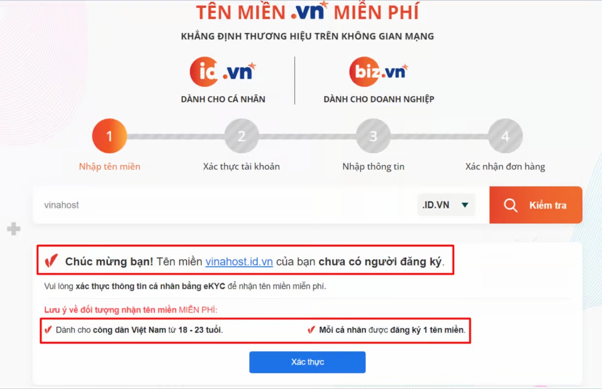 Hướng dẫn đăng ký tên miền .ID.VN