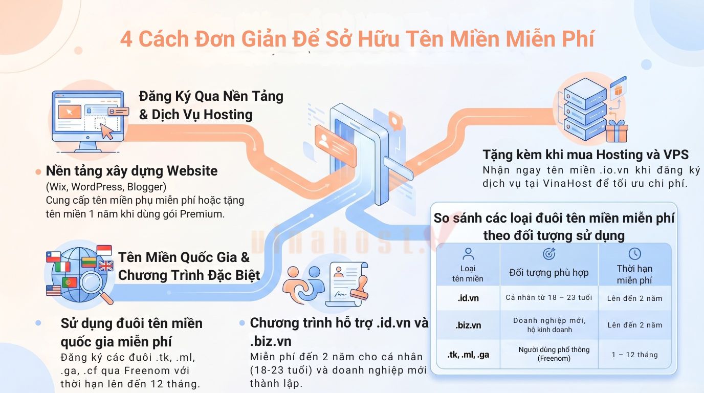 Cách sở hữu tên miền miễn phí