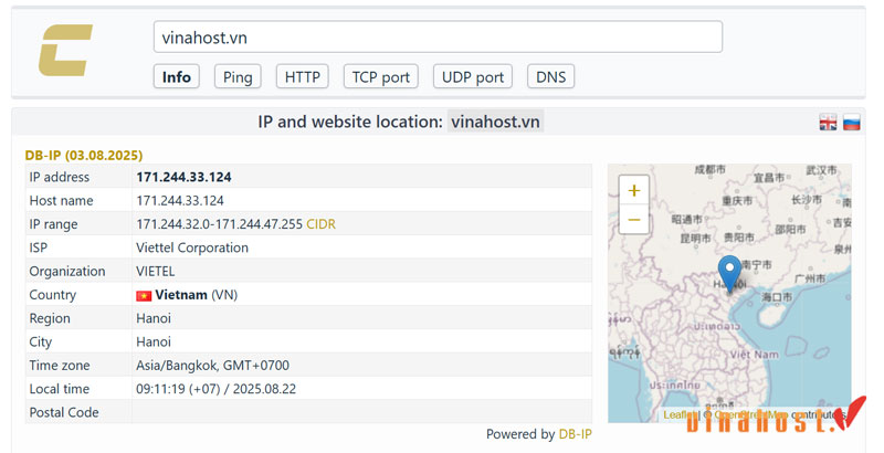 kiem tra hosting cua website