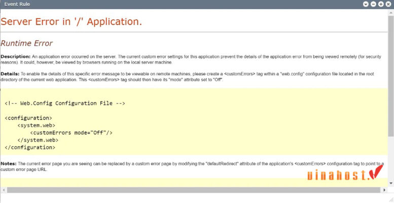 server error in application