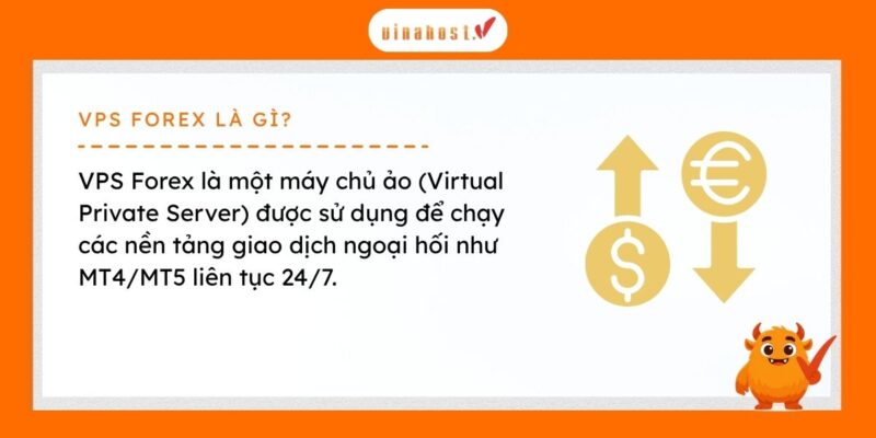 VPS Forex (Virtual Private Server cho Forex) là một máy chủ ảo được sử dụng để chạy các phần mềm giao dịch như MT4/MT5 liên tục 24/7