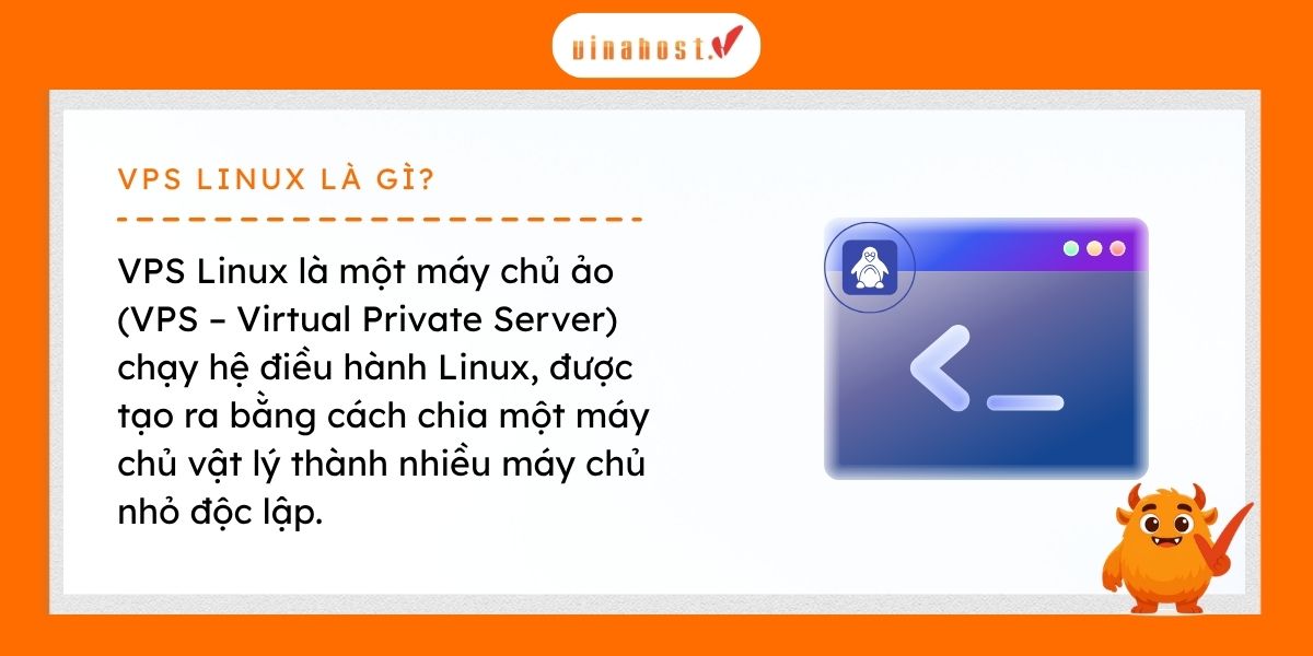 VPS Linux là máy chủ ảo riêng chạy hệ điều hành Linux