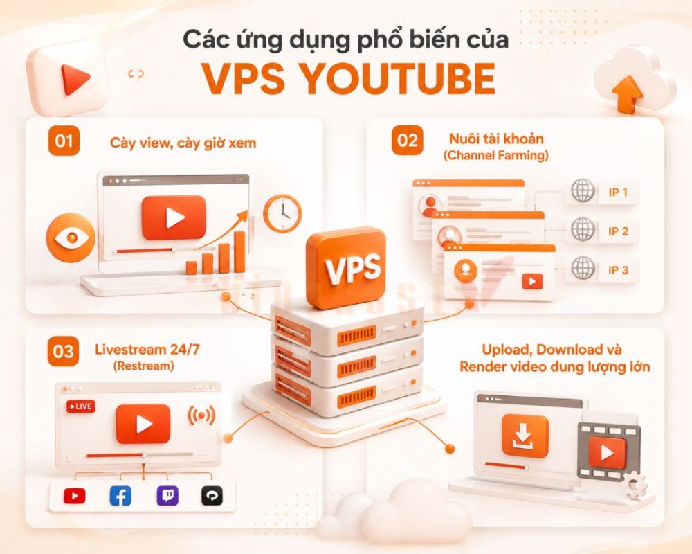 vps youtube 2 - #1 Hosting Giá Rẻ, VPS Giá Rẻ, Máy Chủ Vật Lý, Email, Cloud Server VPS YouTube được nhiều người sử dụng để hỗ trợ quá trình xây dựng, quản lý và phát triển kênh.
