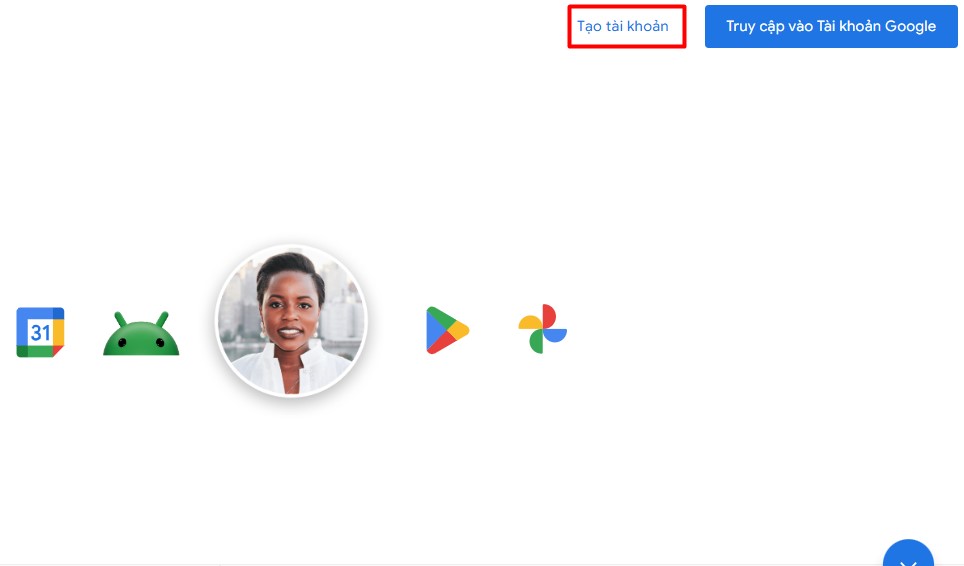 đường dẫn truy cập vào trang tạo tài khoản email