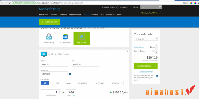 microsoft azure la gi
