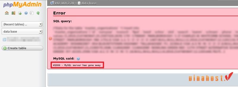 mysql server has gone away