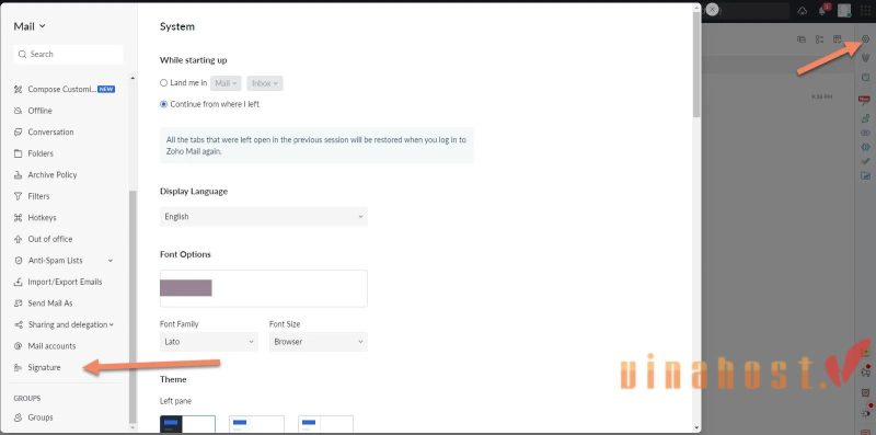 tao chu ky voi zoho mail