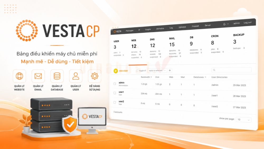 VestaCP là bảng điều khiển quản trị máy chủ và Web Hosting mã nguồn mở, miễn phí dành cho hệ điều hành Linux.