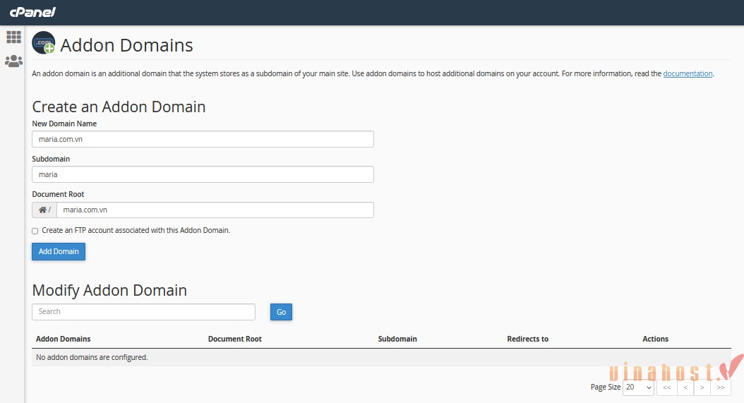 What is addon domain