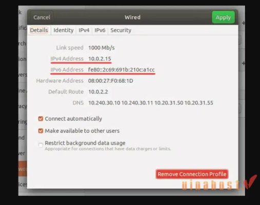 kiem tra ip trong linux