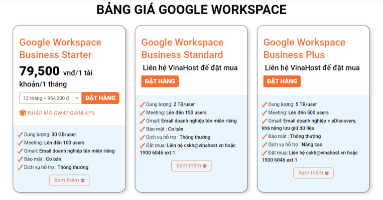 vinahost google workspace - #1 Hosting Giá Rẻ, VPS Giá Rẻ, Email, Cloud Server | VinaHost.VN vinahost google workspace