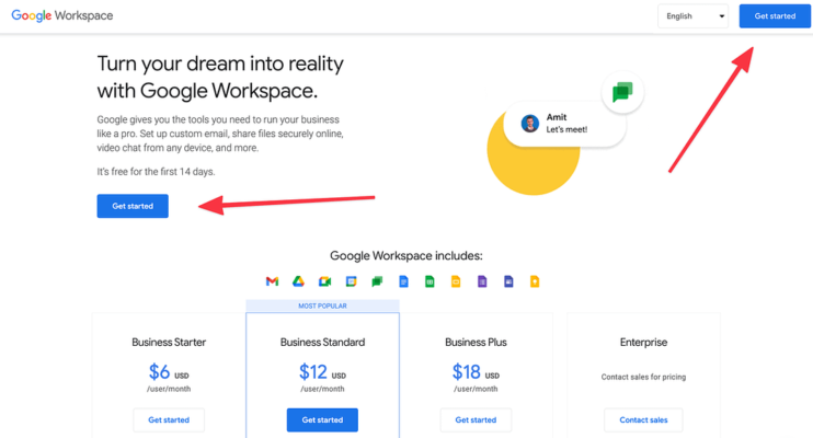 tạo email doanh nghiệp miễn phí Google Workspace
