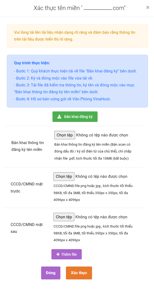 Bản khai đăng ký tên miền là gì