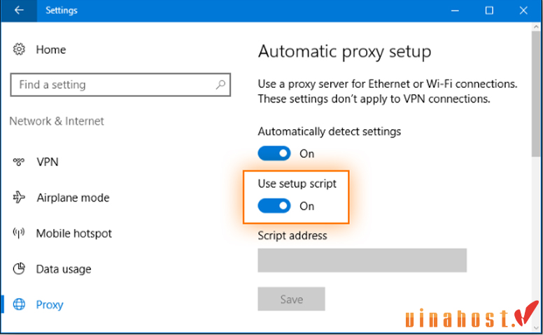 cài đặt máy chủ proxy trên windows