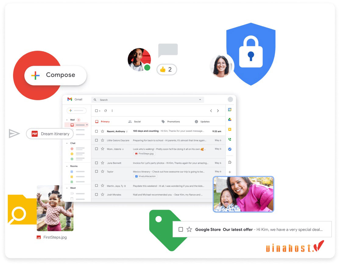 danh sach nha cung cap dich vu email