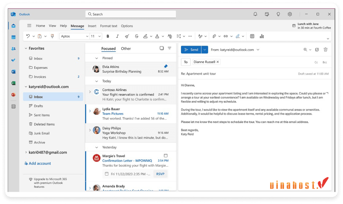 danh sach nha cung cap dich vu email