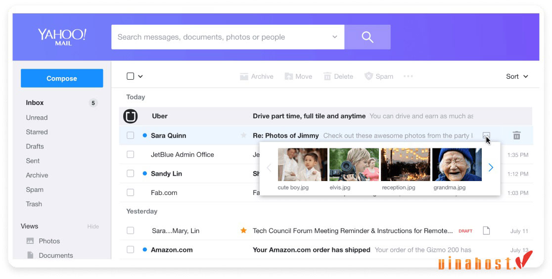 danh sach nha cung cap dich vu email