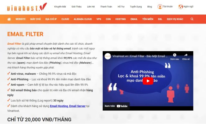 dịch vụ bảo mật email