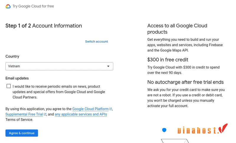 cách đăng ký tạo VPS Google Cloud Free