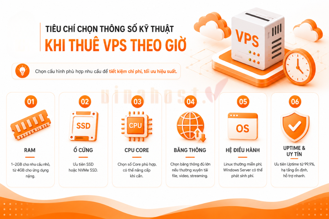 Để tránh lãng phí chi phí và đảm bảo hiệu suất vận hành, bạn nên lựa chọn cấu hình VPS dựa trên nhu cầu sử dụng thực tế.