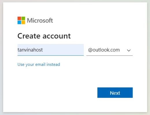 tạo tài khoản Microsoft trên máy tính