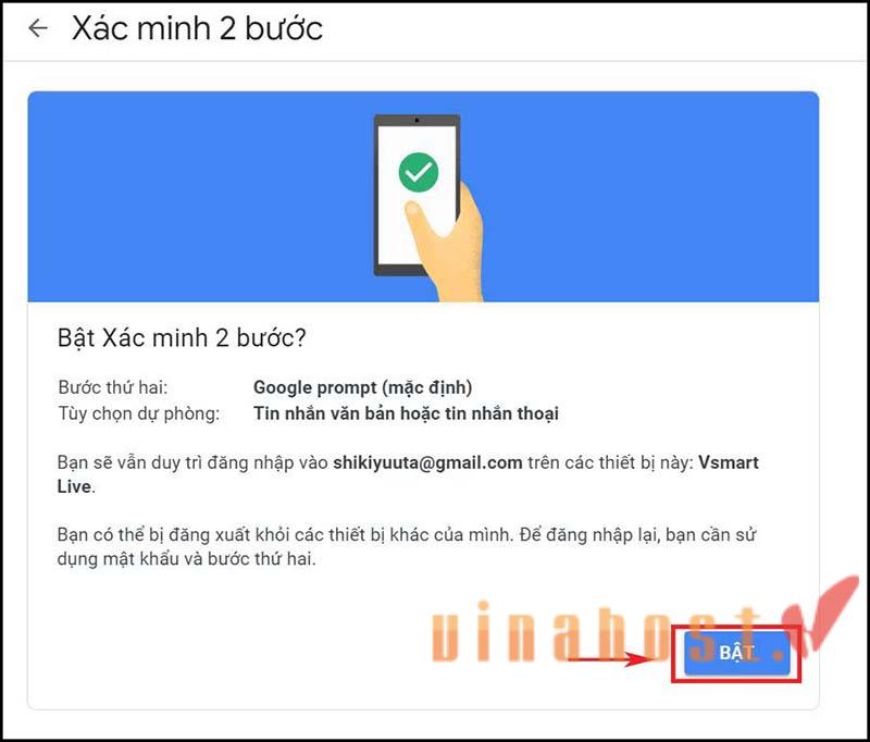 cach bat bao mat email 2 lop