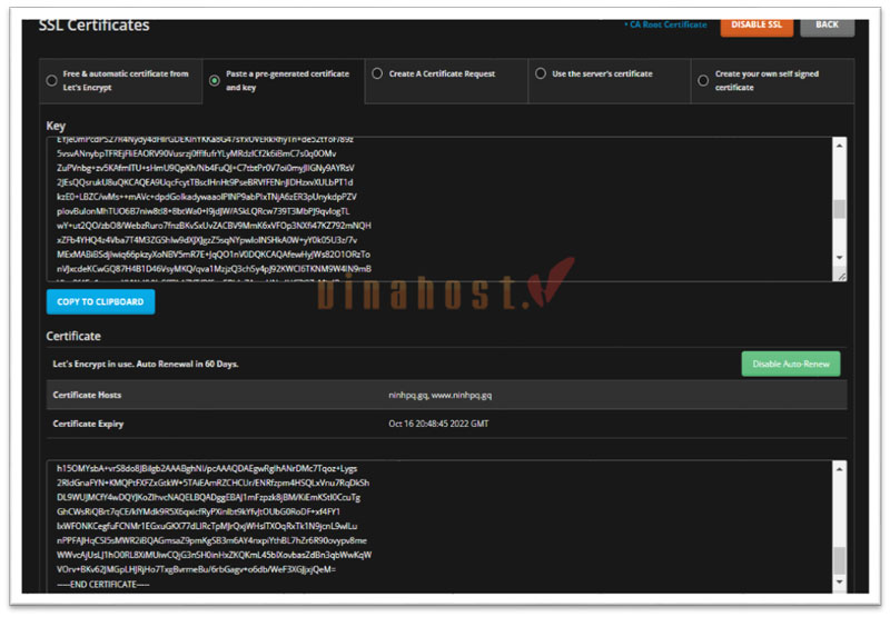 cài ssl miễn phí trên directadmin