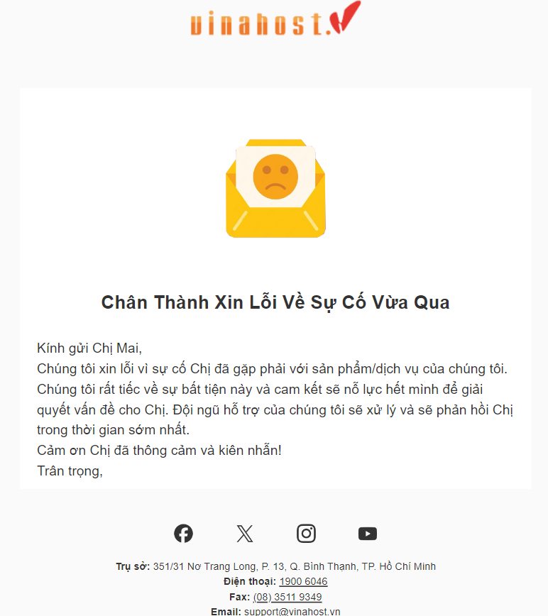email cham soc khach hang