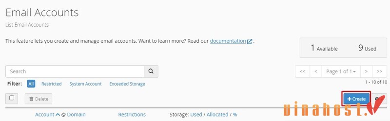 tạo email trên hosting cpanel