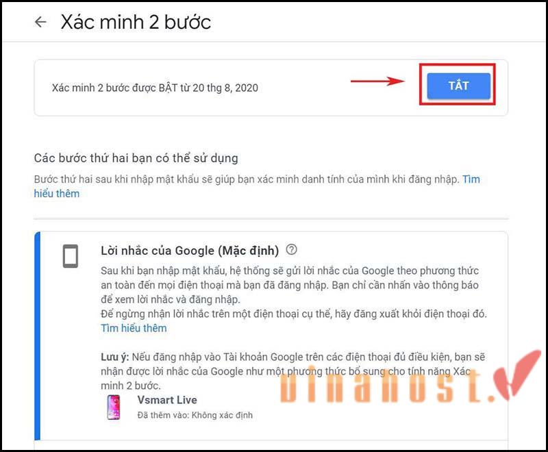 tat bao mat email 2 lop