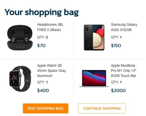 danh sách sản phẩm trong Ecommerce email marketing