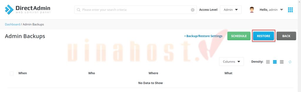 backup va restore vps direct admin - #1 Hosting Giá Rẻ, VPS Giá Rẻ, Máy Chủ Vật Lý, Email, Cloud Server Restore VPS trên DirectAdmin