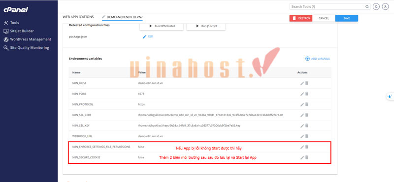 cai dat n8n tren hosting