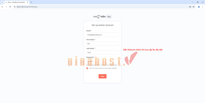cai dat n8n tren hosting