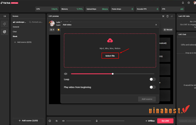 vps livestream tiktok