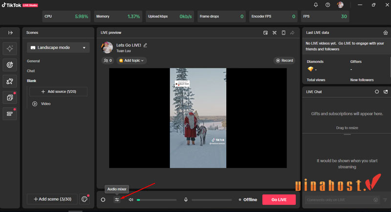 vps livestream tiktok