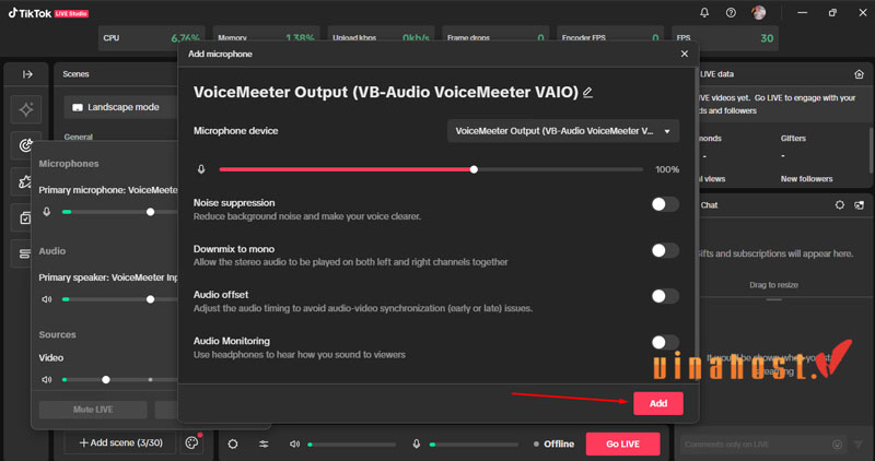 vps livestream tiktok